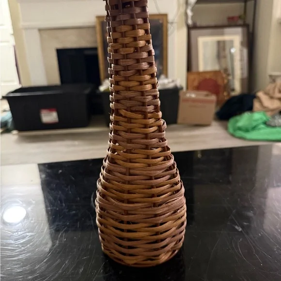 Vintage 1960s Wicker Mushroom Table Decor Pair - Picture 4 of 9